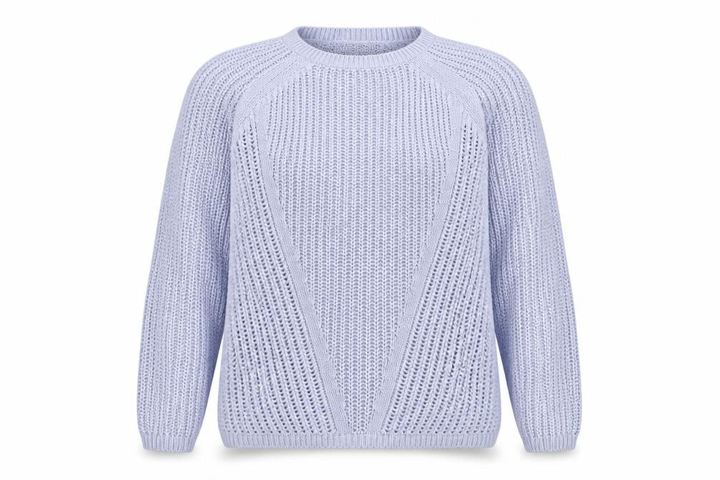 Front view of H&M women’s blue jumper, size S