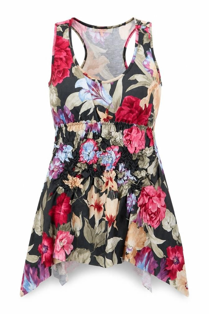 Miso Womens Multicoloured Floral Jersey Basic Blouse Size 10