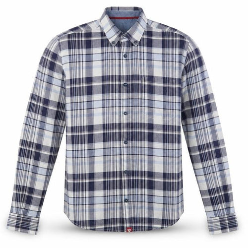 D555 Mens Blue Striped Woven  Button-Up Size M