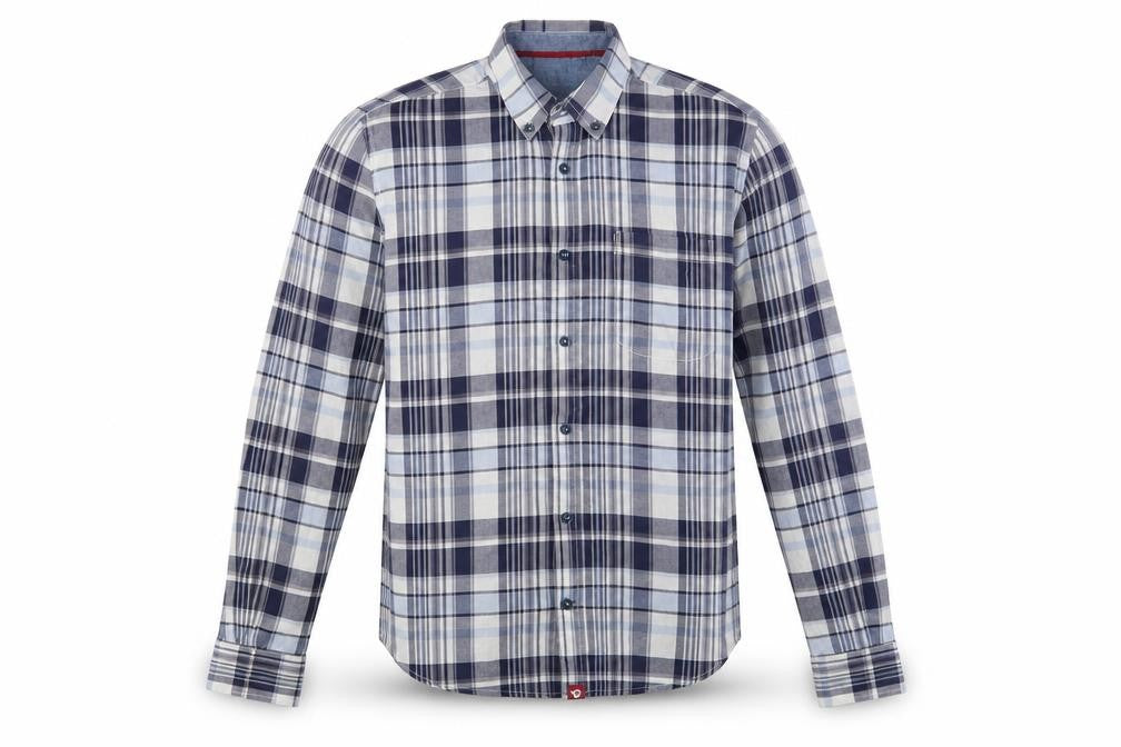 D555 Mens Blue Striped Woven  Button-Up Size M