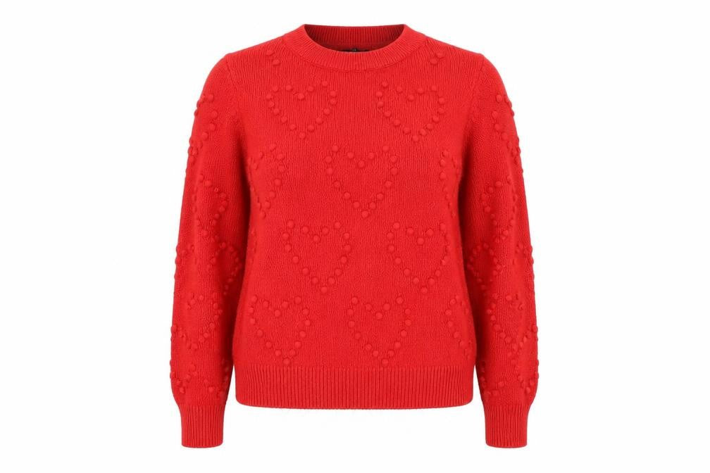 Dorothy Perkins Womens Red Polka Dot  Pullover Jumper Size 12