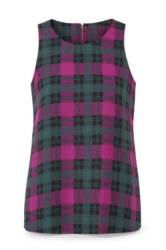 Glamorous Womens Multicoloured Check  Basic Tank Size 12