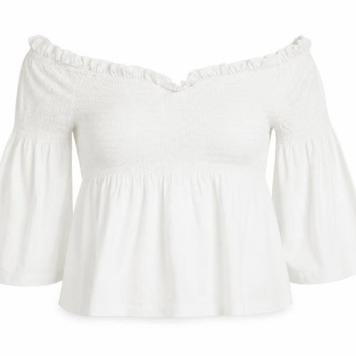 New Look Womens White   Cropped Blouse Size 10