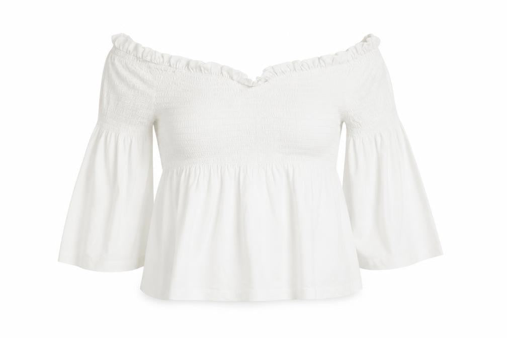 New Look Womens White   Cropped Blouse Size 10