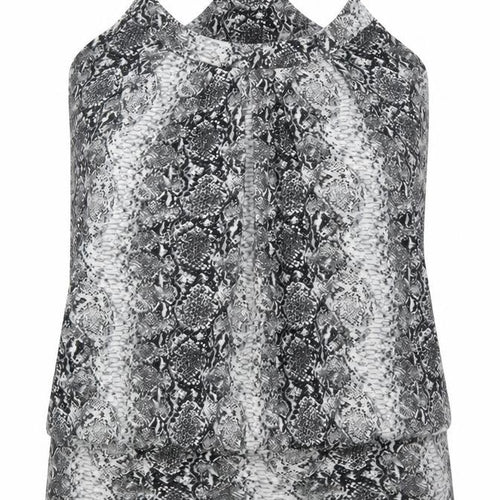 K&D Womens Grey Animal Print  Basic Tank Size 16