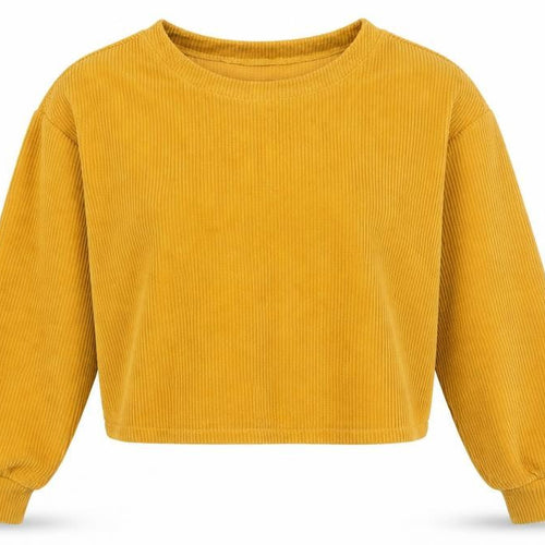 SheIn Womens Orange  Corduroy Pullover Sweatshirt Size M
