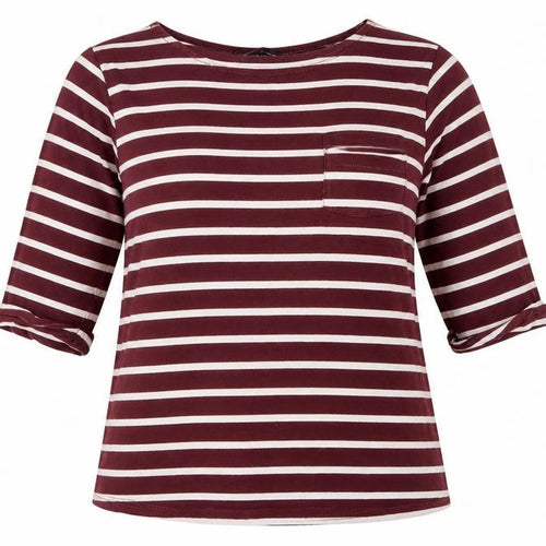 New Look Womens Purple Striped  Basic T-Shirt Size 6