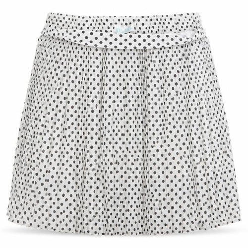 Clillin Womens White Polka Dot  A-Line Skirt Size S