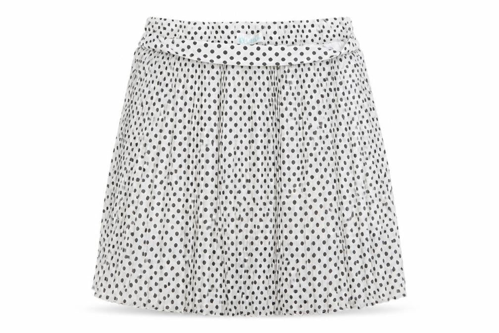 Clillin Womens White Polka Dot  A-Line Skirt Size S