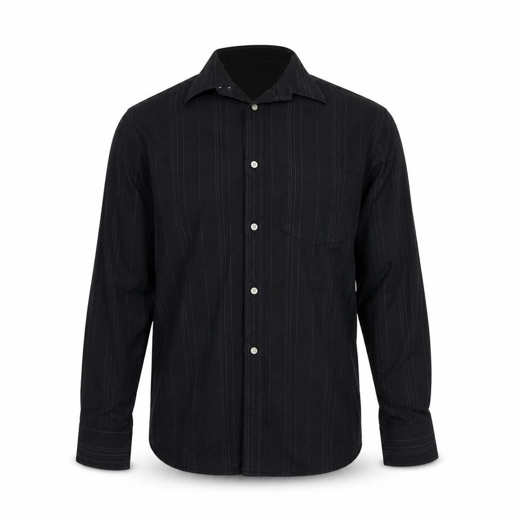 blue lake Mens Black Striped   Button-Up Size L