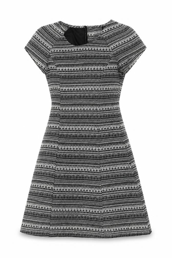Front view of H&M women’s black a-line, size UK 8