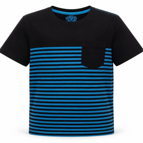 WZ Boys Black Striped  Basic T-Shirt Size 8 Years