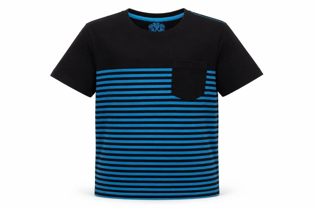 WZ Boys Black Striped  Basic T-Shirt Size 8 Years