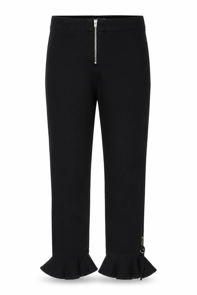 Front view of Zara women’s black straight jeans, size UK 28, in, 25-inch leg