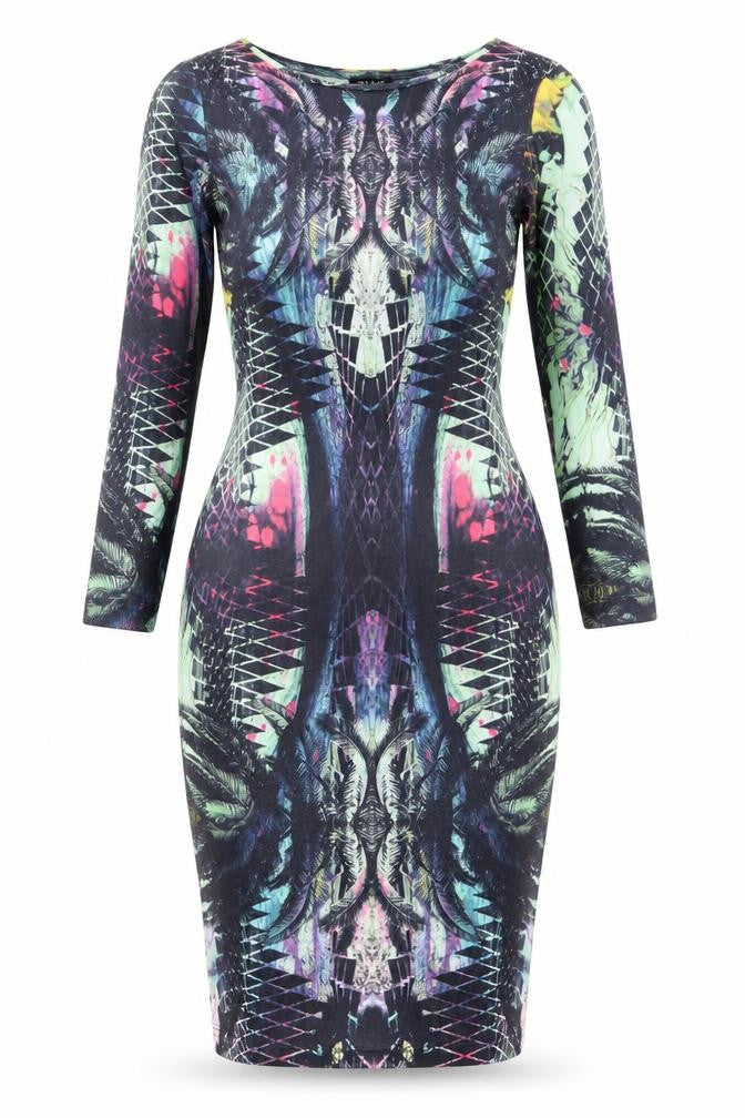 Front view of River Island women’s green bodycon, size UK 8