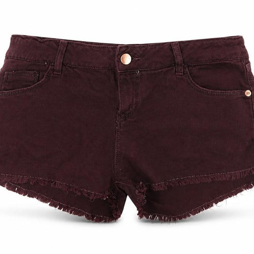 Topshop Womens Purple  Denim Cut-Off Shorts Size 12