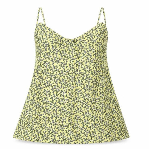 Topshop Womens Yellow Floral  Basic Blouse Size 4
