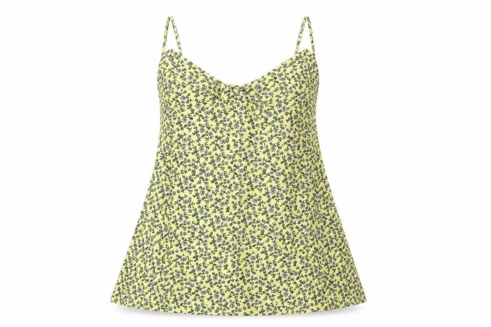 Topshop Womens Yellow Floral  Basic Blouse Size 4