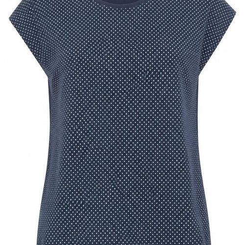 Montego Womens Blue Polka Dot  Basic Blouse Size M