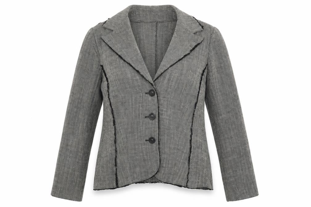 Rosie's Womens Grey Herringbone  Jacket Blazer Size 14