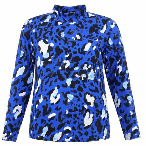 Very Womens Blue Animal Print  Pullover Sweatshirt Size 12  - leopard print