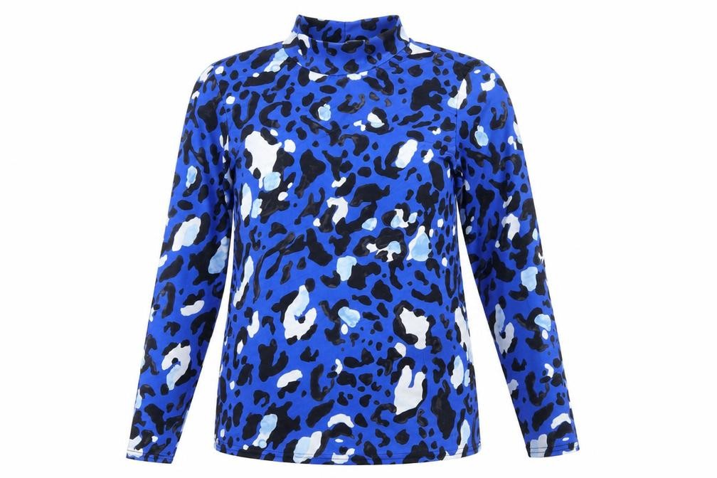 Very Womens Blue Animal Print  Pullover Sweatshirt Size 12  - leopard print