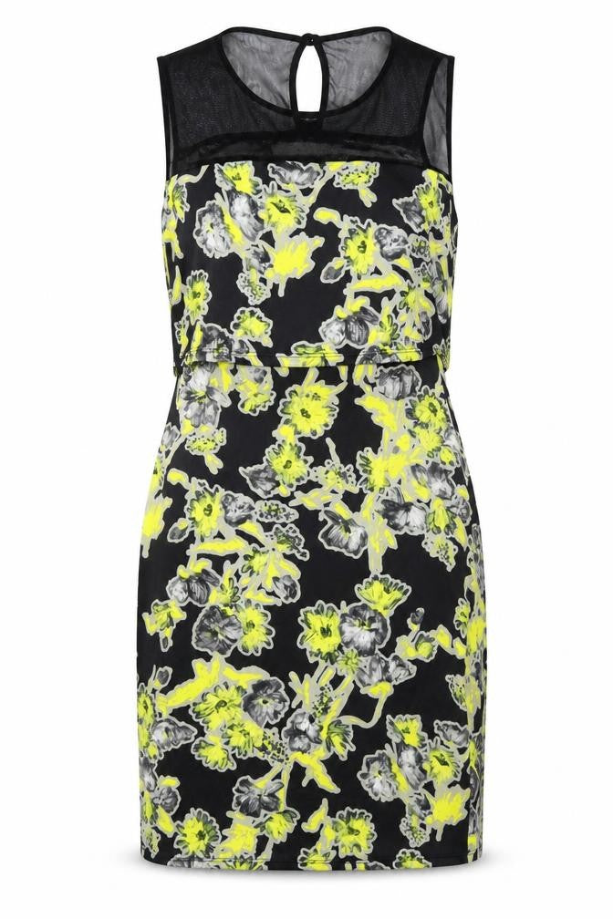 Sparrow Womens Yellow Floral  Tank Dress  Size 12
