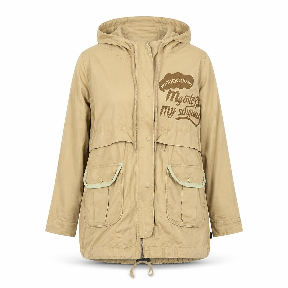 muguoguomu Womens Brown   Parka Coat Size M