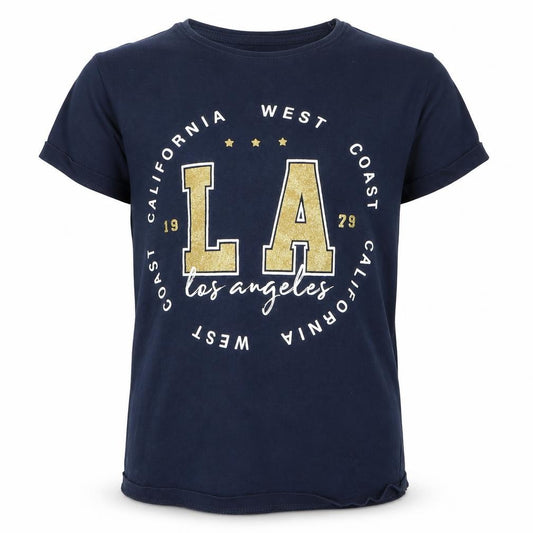 Front view of Primark boys’ blue basic t-shirt, size 7-8, years - la