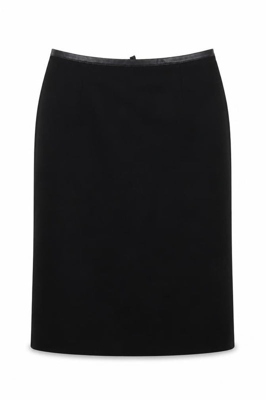 Front view of Award women’s black a-line skirt, size UK 40