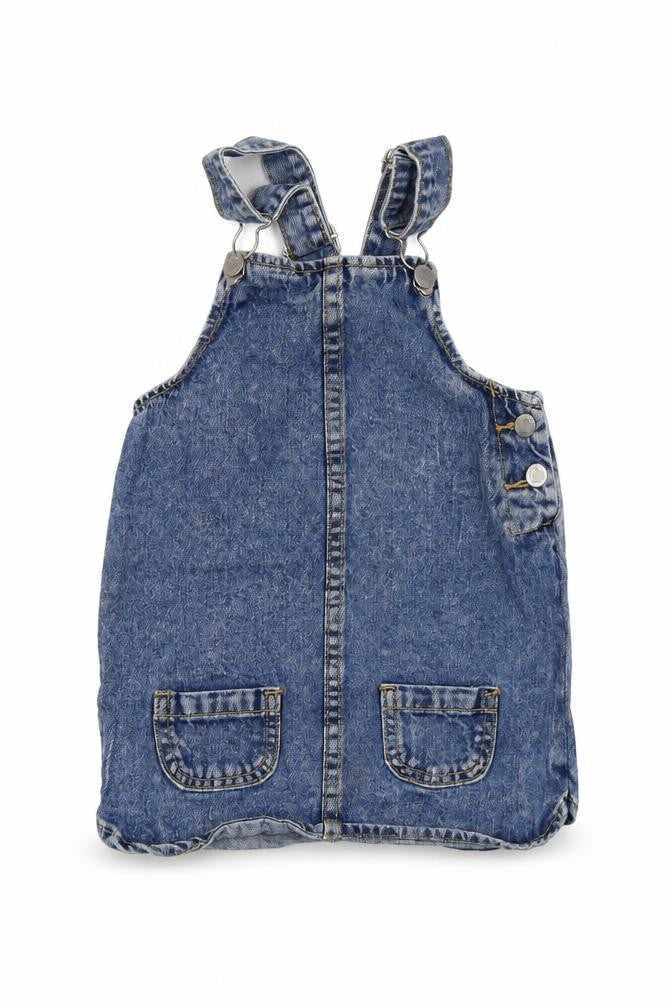 E-vie Angel Girls Blue Houndstooth  Pinafore/Dungaree Dress  Size 3 Years