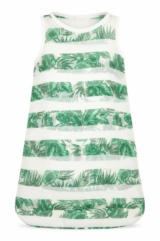 Front view of Next women’s green floral a-line, size UK 12
