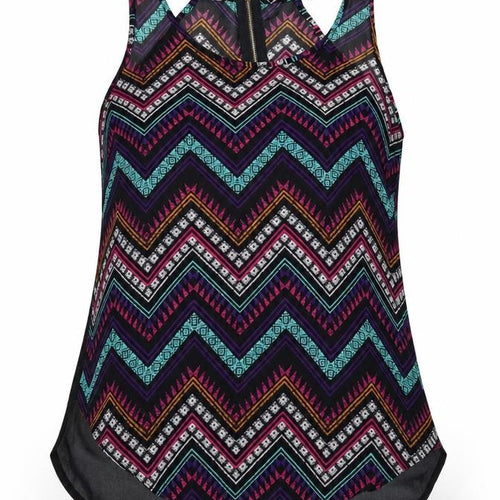 Select Womens Multicoloured Geometric  Basic Tank Size 12