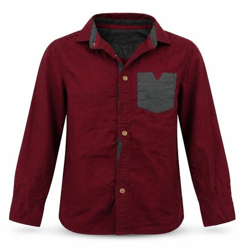 Rebel Boys Red   Basic Button-Up Size 8-9 Years