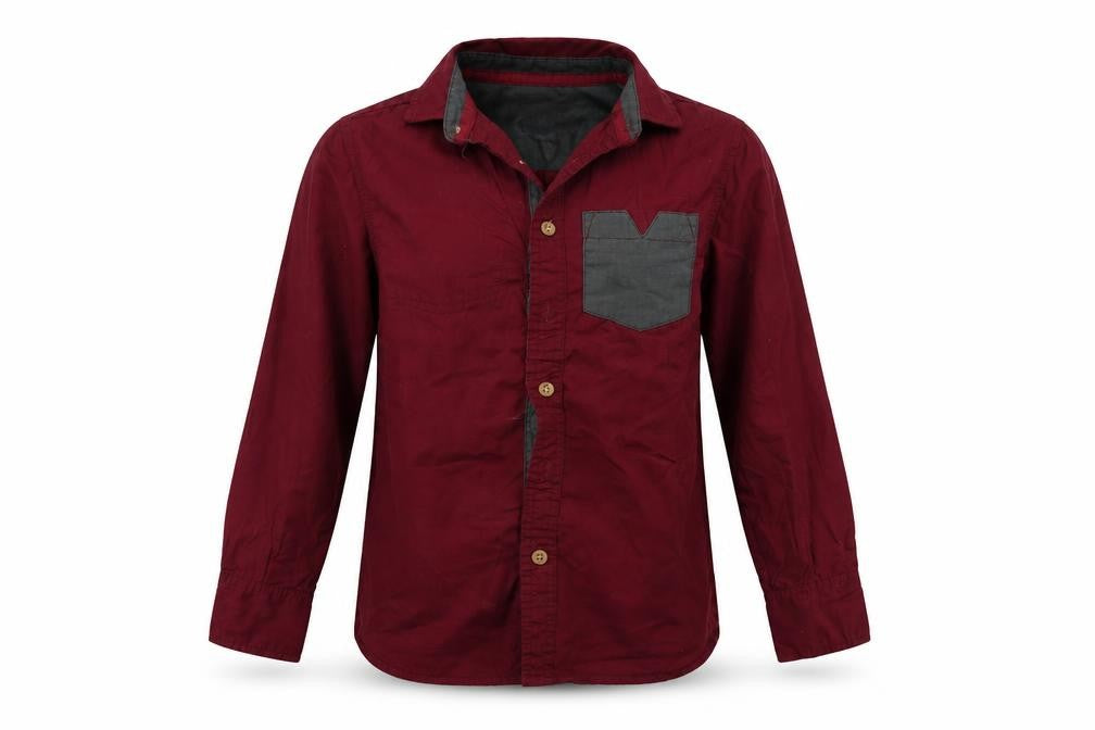 Rebel Boys Red   Basic Button-Up Size 8-9 Years