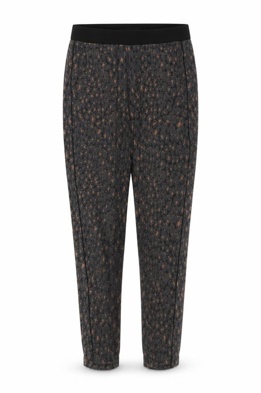 Front view of Next women’s black animal print jogger leggings, size UK 6, 25-inch leg