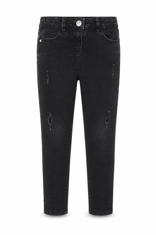Front view of I love girls’ wear girls black skinny jeans, size 5, years