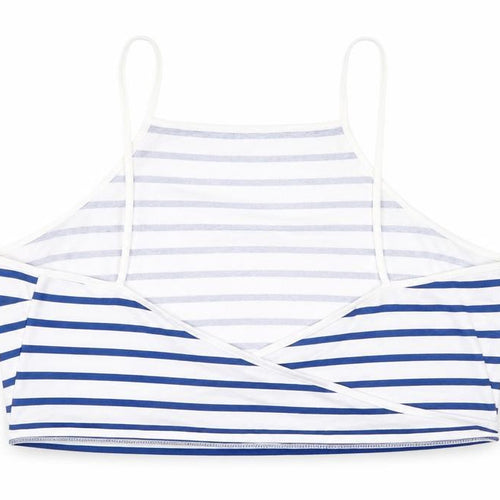 ASOS Womens White Striped  Cropped T-Shirt Size 10