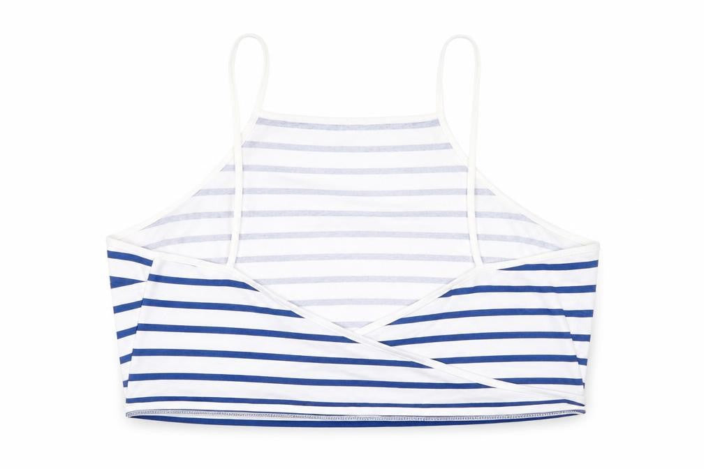 ASOS Womens White Striped  Cropped T-Shirt Size 10