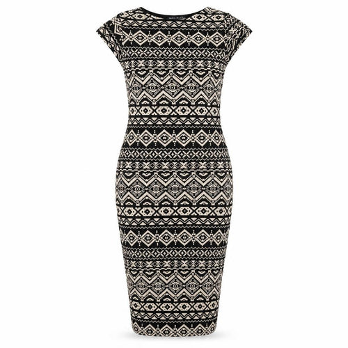 Select Womens Brown Geometric Rayon Bodycon  Size 8