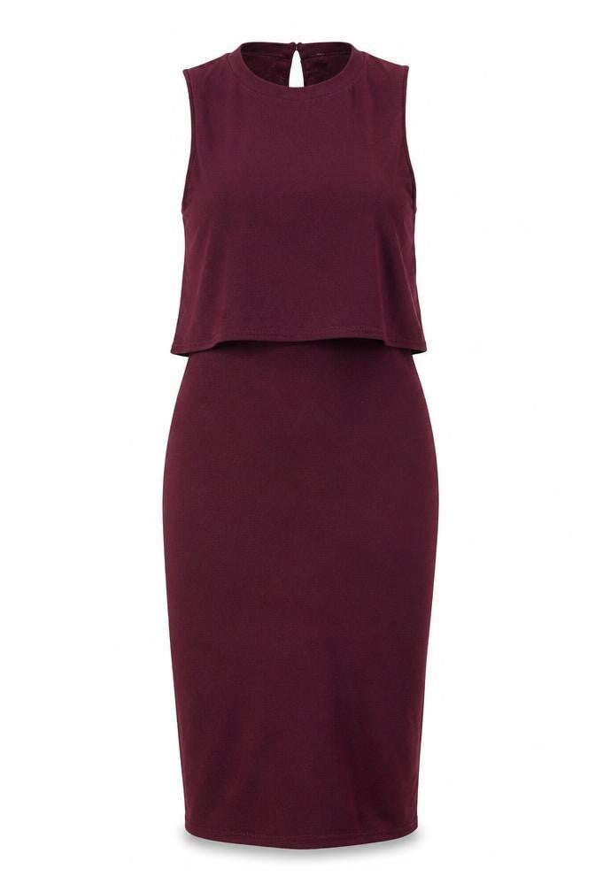 Front view of New Look women’s purple sheath, size UK 8