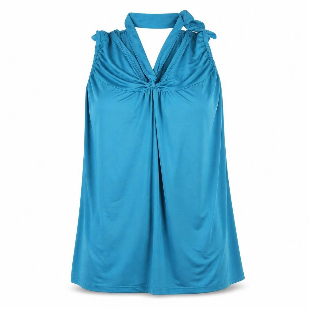Angela Womens Blue   Tunic Blouse Size L