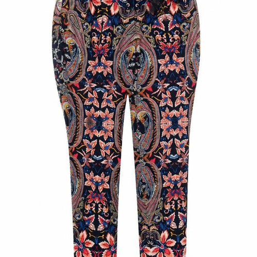 Oasis Womens Multicoloured Geometric  Trousers  Size 8 L27 in