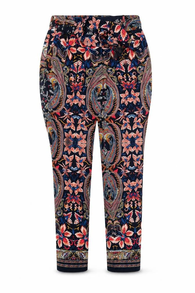 Oasis Womens Multicoloured Geometric  Trousers  Size 8 L27 in