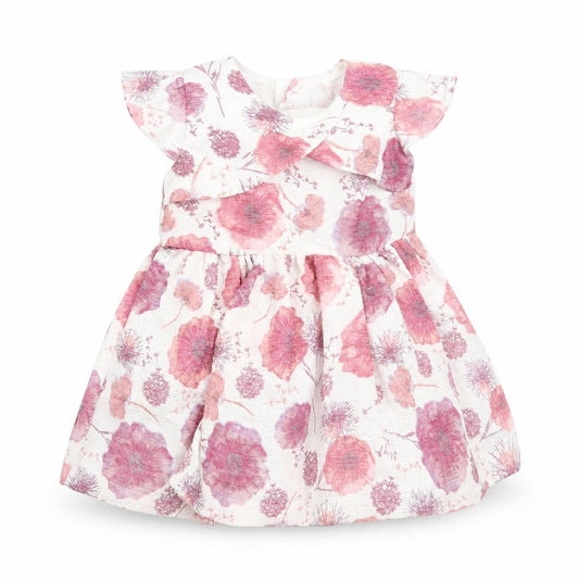 Front view of Matalan boys’ white floral a-line, size 6-9, months