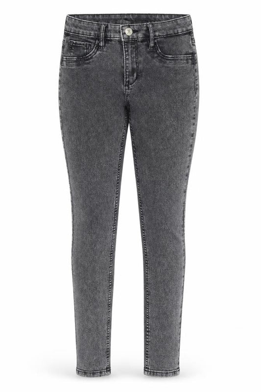 Front view of Preworn girls’ grey denim skinny jeans, size 12-13, years
