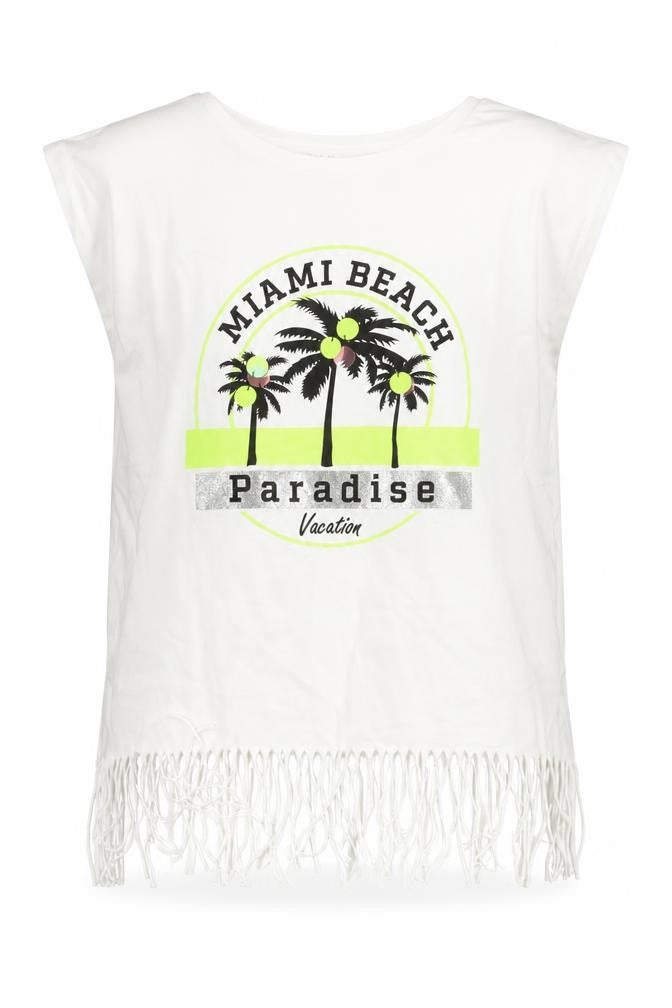 Front view of H&M girls’ white basic t-shirt, size 10-11, years