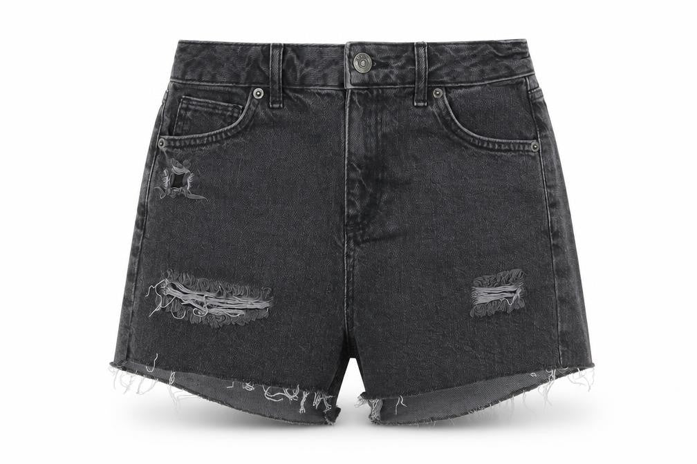 BDG Womens Black  Denim Hot Pants Shorts Size 27 in