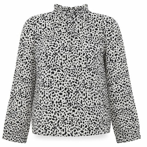 Preworn Womens Grey Animal Print  Basic Blouse Size 8