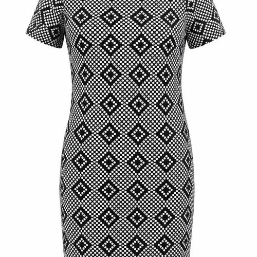 Quiz Womens Black Geometric  Shirt Dress  Size 12